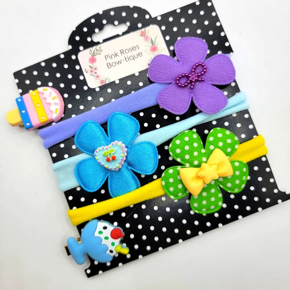 Nwt new Handmade headbands headwraps hair clips Baby toddler girls